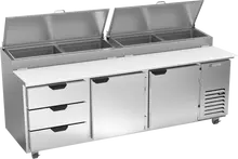 Beverage-Air - 93" Pizza Prep Table w/ 2 Doors & 3 Drawers - DPD93HC-3