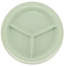 G.E.T - SuperMel 9" Green 3-Compartment Plate (12 Per Case) - CP-530-G
