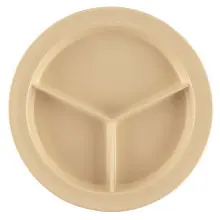 G.E.T - SuperMel 9" Tan 3-Compartment Plate (12 Per Case) - CP-530-T