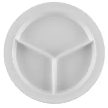 G.E.T - SuperMel 9" White 3-Compartment Plate (12 Per Case) - CP-530-W