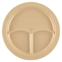 G.E.T - SuperMel 10" Tan 3-Compartment Plate (12 Per Case) - CP-531-T