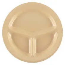 G.E.T - SuperMel 11" Tan 3-Compartment Plate (12 Per Case) - CP-532-T