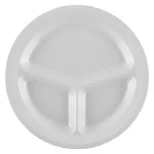 G.E.T - SuperMel 11" White 3-Compartment Plate (12 Per Case) - CP-532-W