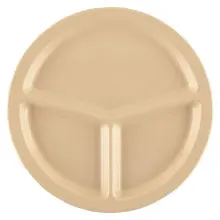 G.E.T - SuperMel 10" Tan 3-Compartment Plate (12 Per Case) - CP-533-T