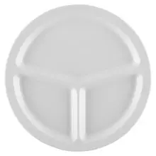 G.E.T - SuperMel 10" White 3-Compartment Plate (12 Per Case) - CP-533-W