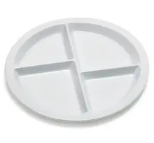 G.E.T - SuperMel 10" White 4-Compartment Plate (12 Per Case) - CP-534-W