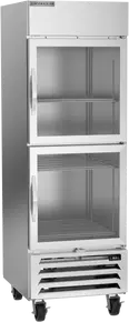 Beverage-Air - 27" Horizon Stainless Steel Reach-In Refrigerator w/ 2 Glass Swing Half Doors - HBR23HC-1-HG