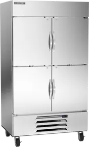 Beverage-Air - 47" Horizon Stainless Steel Reach-In Refrigerator w/ 4 Solid Swing Half Doors - HBR44HC-1-HS