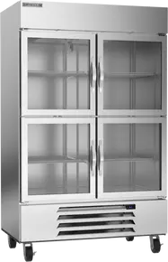 Beverage-Air - 52" Horizon Stainless Steel Reach-In Refrigerator w/ 4 Glass Swing Half Doors - HBR49HC-1-HG
