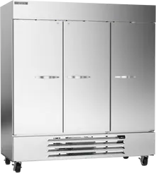 Beverage-Air - 75" Horizon Stainless Steel Reach-In Refrigerator w/ 3 Solid Swing Doors - HBR72HC-1