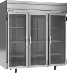 Beverage-Air - 78" Horizon Stainless Steel Reach-In Freezer w/ 3 Glass Swing Doors - HF3HC-1G