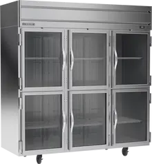 Beverage-Air - 78" Horizon Stainless Steel Reach-In Freezer w/ 6 Glass Swing Half Doors - HFP3HC-1HG