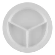 G.E.T - SuperMel 9" White 3-Compartment Plate (12 Per Case) - P-1530-W