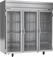 Beverage-Air - 78" Horizon Stainless Steel Reach-In Freezer w/ 3 Glass Swing Doors - HFS3HC-1G