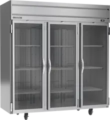Beverage-Air - 78" Horizon Stainless Steel Reach-In Refrigerator w/ 3 Glass Swing Doors - HR3HC-1G