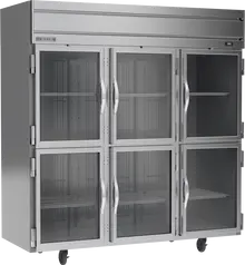 Beverage-Air - 78" Horizon Stainless Steel Reach-In Refrigerator w/ 6 Glass Swing Half Doors - HR3HC-1HG