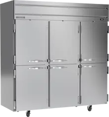Beverage-Air - 78" Horizon Stainless Steel Reach-In Refrigerator w/ 6 Solid Swing Half Doors - HR3HC-1HS