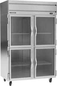 Beverage-Air - 52" Horizon Stainless Steel Reach-In Refrigerator w/ 4 Glass Swing Half Doors - HRP2HC-1HG