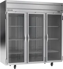 Beverage-Air - 78" Horizon Stainless Steel Reach-In Refrigerator w/ 3 Glass Swing Doors - HRP3HC-1G