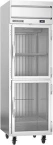 Beverage-Air - 26" Horizon Stainless Steel Reach-In Refrigerator w/ 2 Glass Swing Half Doors - HRPS1HC-1HG