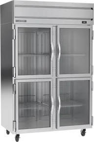 Beverage-Air - 52" Horizon Stainless Steel Reach-In Refrigerator w/ 4 Glass Swing Half Doors - HRPS2HC-1HG