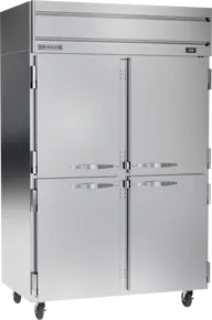 Beverage-Air - 52" Horizon Stainless Steel Reach-In Refrigerator w/ 4 Solid Swing Half Doors - HRPS2HC-1HS