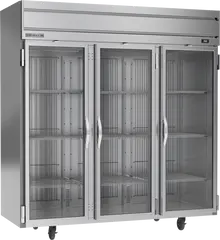 Beverage-Air - 78" Horizon Stainless Steel Reach-In Refrigerator w/ 3 Glass Swing Doors - HRPS3HC-1G