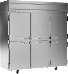 Beverage-Air - 78" Horizon Stainless Steel Reach-In Refrigerator w/ 6 Solid Swing Half Doors - HRPS3HC-1HS