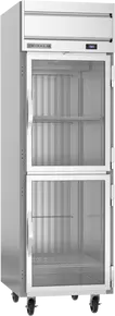 Beverage-Air - 26" Horizon Stainless Steel Reach-In Refrigerator w/ 2 Glass Swing Half Doors - HRS1HC-1HG