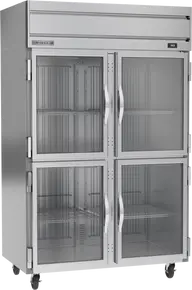 Beverage-Air - 52" Horizon Stainless Steel Reach-In Refrigerator w/ 4 Glass Swing Half Doors - HRS2HC-1HG
