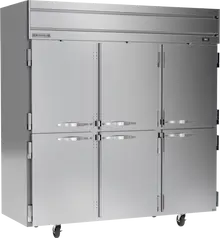 Beverage-Air - 78" Horizon Stainless Steel Reach-In Refrigerator w/ 6 Solid Swing Half Doors - HRS3HC-1HS