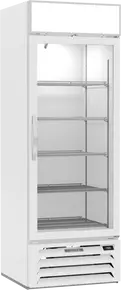 Beverage-Air - 27" MarketMax White Shallow Depth Merchandiser Freezer w/ 1 Swing Glass Door - MMF19HC-1-W