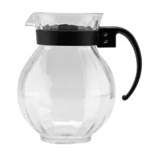 G.E.T - 90 oz Polycarbonate Clear Tahiti Pitcher W/ Black Handle (12 Per Case) - P-4091-PC-BK