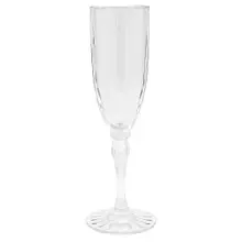 G.E.T - 6 oz SAN Plastic Clear Fluted Champagne Glass (24 Per Case) - SW-1420-1-SAN-CL