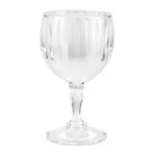 G.E.T - 6 oz SAN Plastic Clear Fluted Wine Glass (24 Per Case) - SW-1421-1-SAN-CL