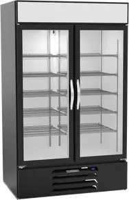 Beverage-Air - 47" MarketMax Black Merchandiser Freezer w/ 2 Swing Glass Doors - MMF44HC-1-B