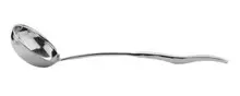 G.E.T - 4 oz Stainless Steel Solid Soup Ladle W/ Pounded Finish (12 Per Case) - BSPD-07