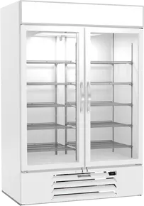 Beverage-Air - 52" MarketMax IQ White Merchandiser Freezer w/ 2 Swing Glass Doors - MMF49HC-1-W-IQ