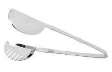 G.E.T - 10.5" Stainless Steel Comb Salad Tongs W/ Pounded Finish (12 Per Case) - BSPD-20