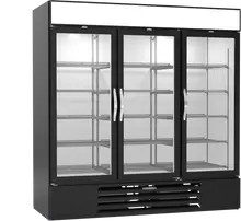 Beverage-Air - 75" MarketMax Black Merchandiser Freezer w/ 3 Swing Glass Doors - MMF72HC-1-B