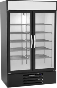 Beverage-Air - 47" MarketMax Black Wine Refrigerator w/ 2 Swing Glass Doors - MMR44HC-1-B-WINE