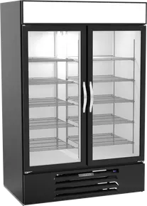 Beverage-Air - 52" MarketMax Black Wine Refrigerator w/ 2 Swing Glass Doors - MMR49HC-1-B-WINE