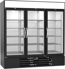 Beverage-Air - 75" MarketMax Black Wine Refrigerator w/ 3 Swing Glass Doors - MMR72HC-1-B-WINE