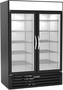 Beverage-Air - 52" MarketMax Black Merchandiser Refrigerator/Freezer w/ 2 Swing Glass Doors - MMRF49HC-1-A-BW