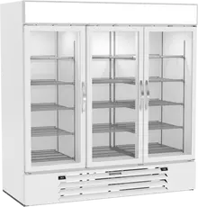 Beverage-Air - 75" MarketMax White Merchandiser Refrigerator/Freezer w/ 3 Swing Glass Doors - MMRF72HC-1-B-WW