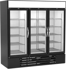 Beverage-Air - 75" MarketMax Black Merchandiser Refrigerator/Freezer w/ 3 Swing Glass Doors - MMRF72HC-1-C-BW
