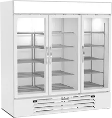 Beverage-Air - 75" MarketMax White Merchandiser Refrigerator/Freezer w/ 3 Swing Glass Doors - MMRF72HC-1-C-WW