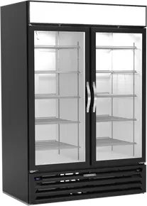 Beverage-Air - 52" MarketMax Black Dual Temp Wine Refrigerator w/ 2 Swing Glass Doors - MMRR49HC-1-A-BW-WINE