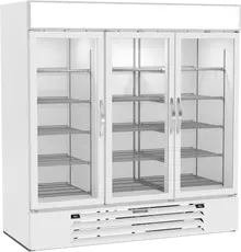 Beverage-Air - 75" MarketMax White Dual Temp Wine Refrigerator w/ 3 Swing Glass Doors - MMRR72HC-1-B-WW-WINE