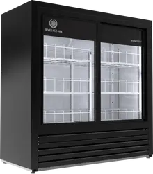 Beverage-Air - 47" Marketeer Black Merchandiser w/ 2 Sliding Glass Doors - MT41-54-1-SDB